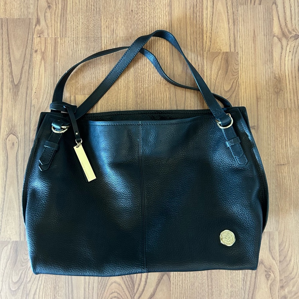 Vince Camuto Black Leather Tote Bag